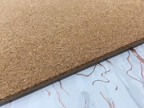 Miniatura 5 de Dainty Home Juego de 4 manteles individuales ovalados de corcho con mármol rosa dorado, resistentes al calor, antideslizantes, fáciles de limpiar,