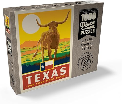 Miniatura 2 de MyPuzzle Texas The Lone Star State, State Pride Vintage Poster - Rompecabezas prémium de 1000 piezas para adultos