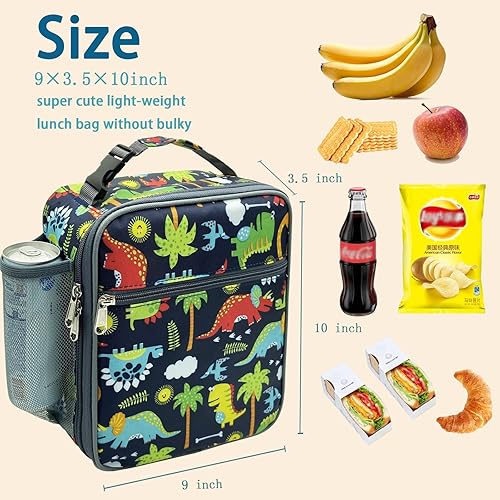 Miniatura 4 de Kulle Lonchera para niños, lonchera aislada para niños y niñas, lonchera congelable, lonchera reutilizable para niños, para la escuela, el trabajo,