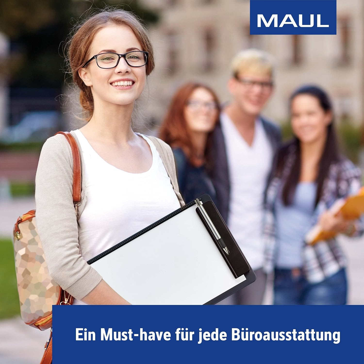 MAUL MAULgo Clipboard A4 Recycled Sustainable Writing Board in A4 Format High-Quality Modern Writing Case Made of 85% Recycled Plastic Clipboard Awarded Blue Angel Black