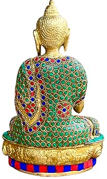Amazon｜QT S 仏像真鍮ストーン仕上げ 仏陀 祈る像 ダルマ