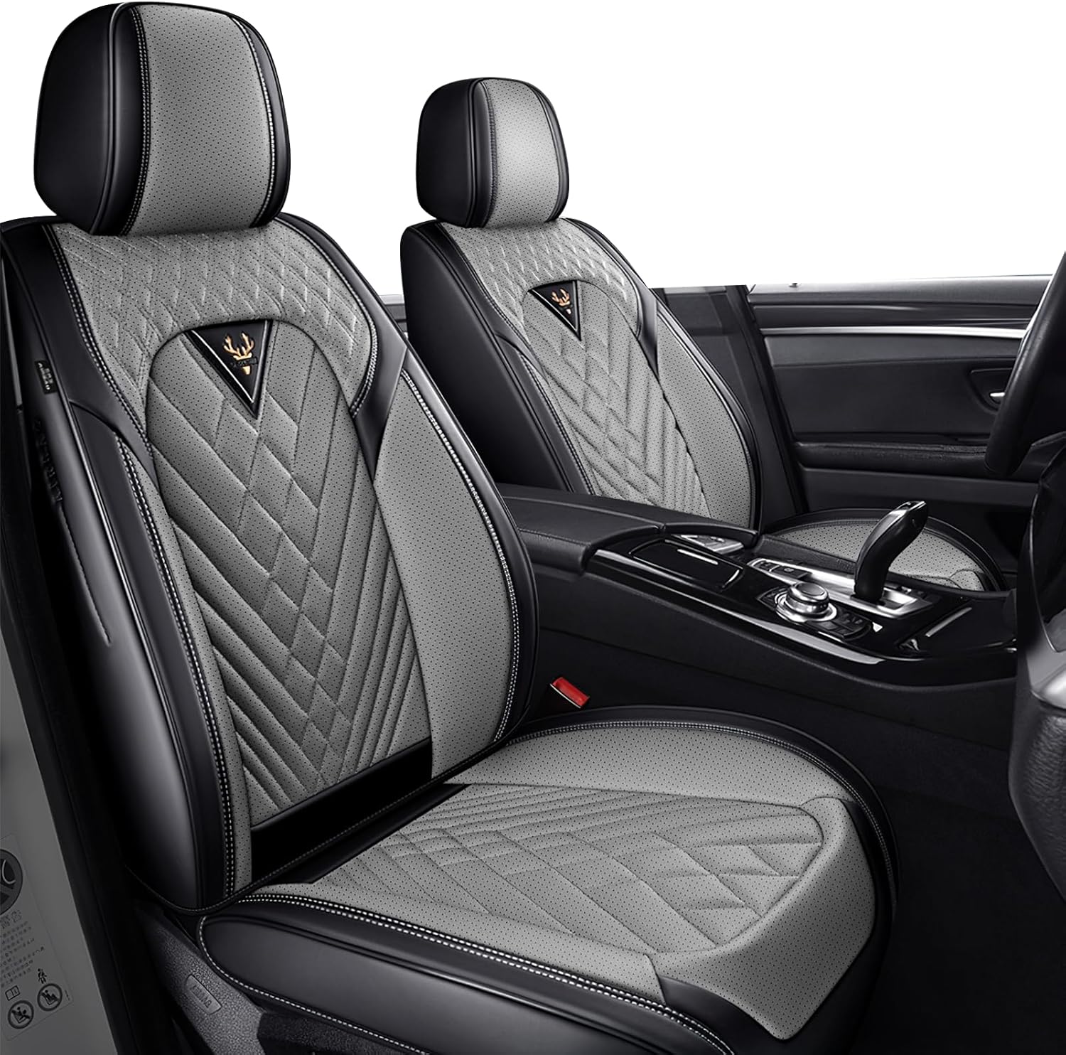 Car Seat Cover for Hyundai Santa Cruz 2022-2025, Comfortable, Durable Leather Seat Cover, All Weather Sports Automotive Interior Accessories(Standard 2 Seats, Black Grey)