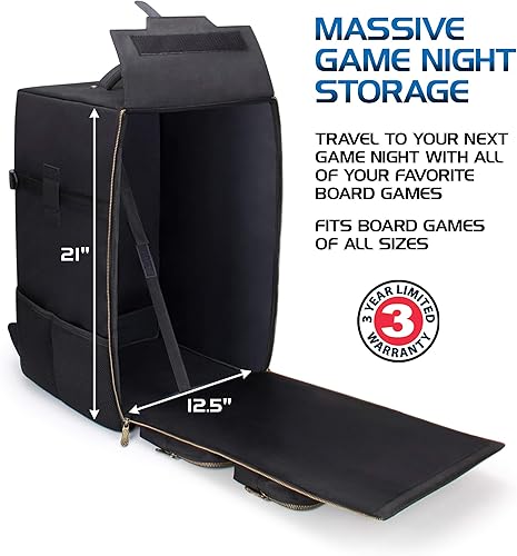Miniatura 2 de Mochila para juegos de mesa, almacenamiento reforzado para juegos de mesa con correas de hombro acolchadas, asa de transporte y bolsillos para