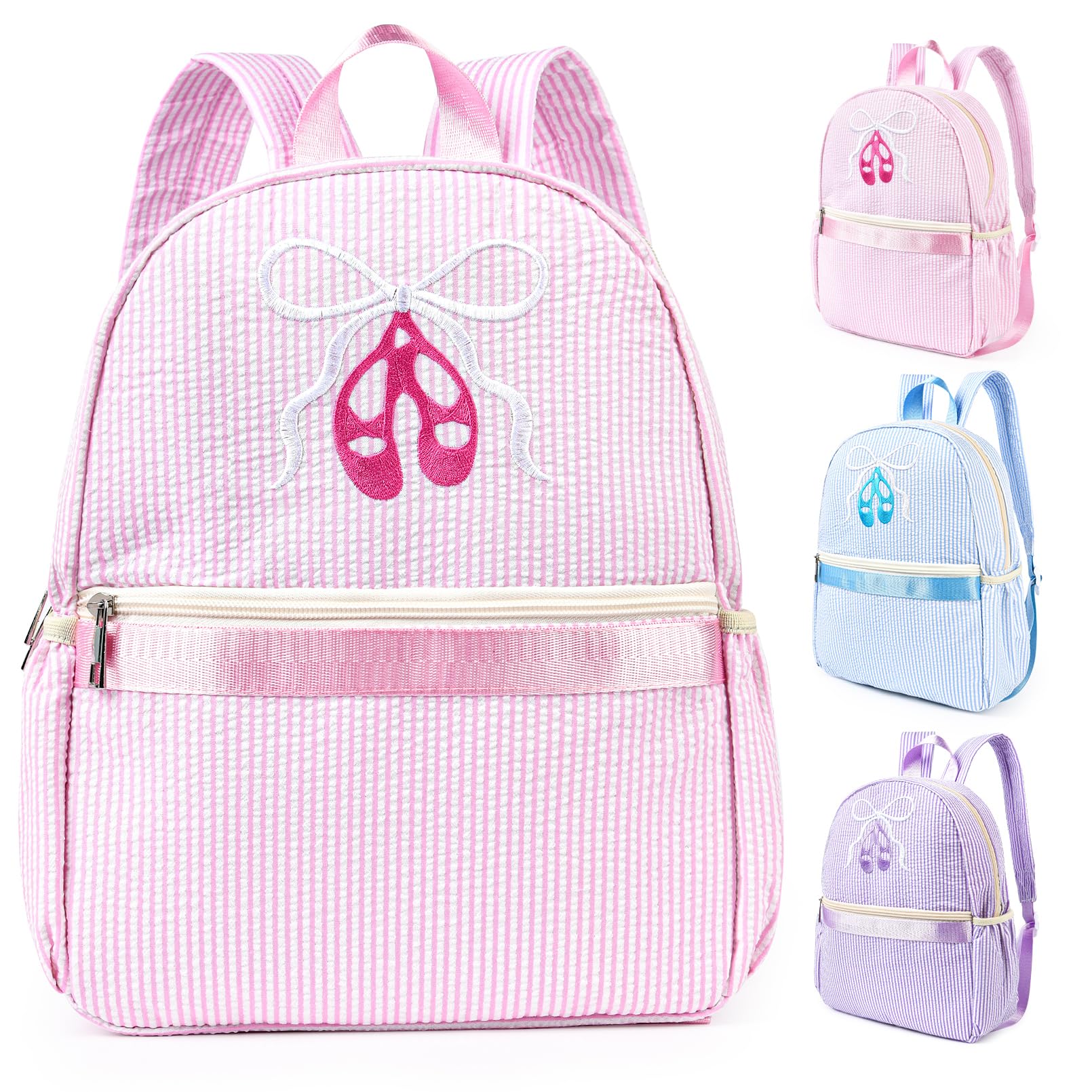 KUIRAN Dance Backpack for Girls, 7L Cute Dance Bag for Dancer Lightweight Small Gym Sport Weekender Ballet Travel Bag, Pink, M, Compact