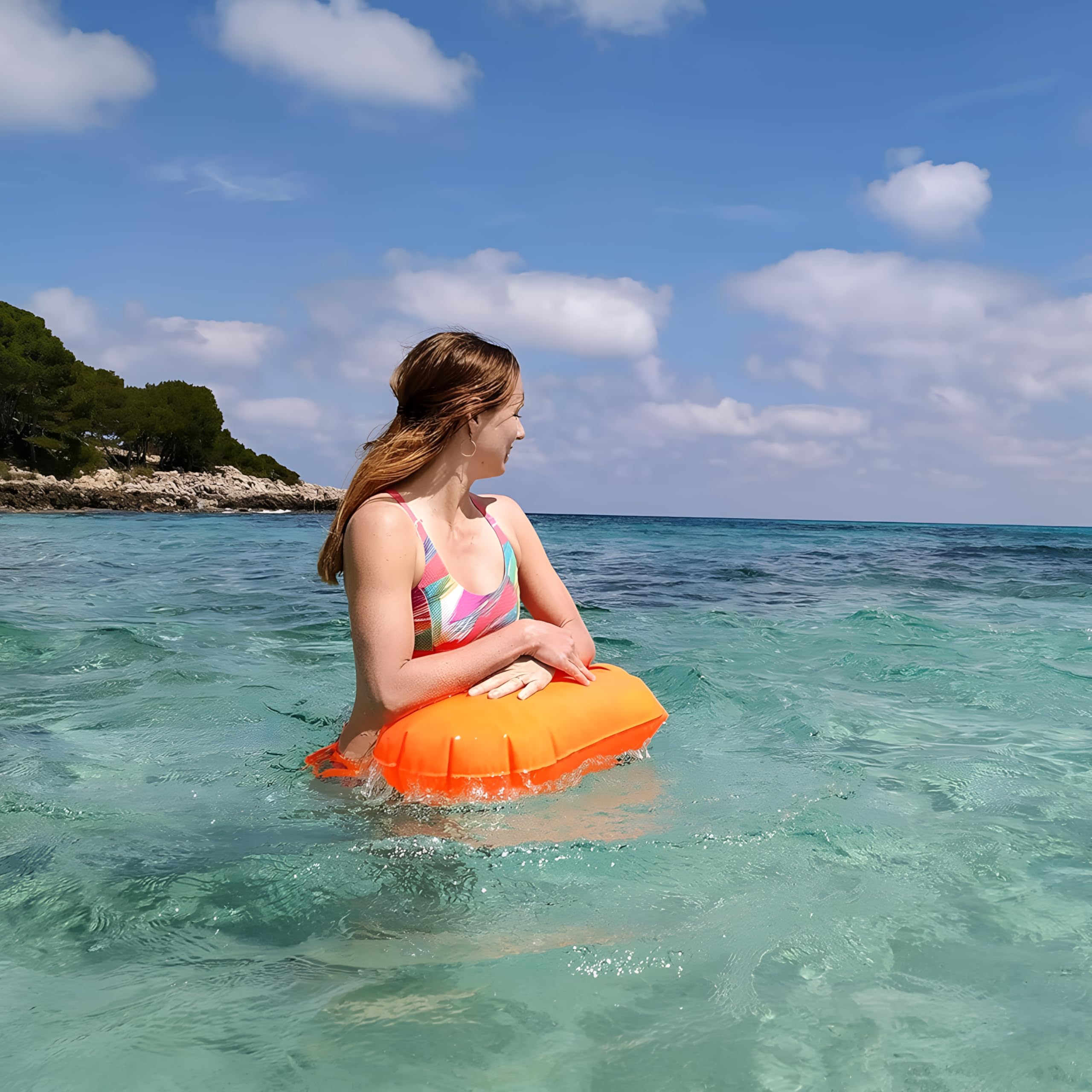 Schwimmboje & Trockensack - 28l Orange. Sicherheit beim Schwimmen, Open Water und Triathlon. Swimming Buoy, Swim Bubble, Schwimm Boj aufblasbar