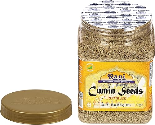 Vista 5 de Rani Semillas de comino enteras (Jeera) Especias 16 oz (1 libra) 16.01 oz Tarro PET ~ Todo natural Apto para gluten Sin OMG Kosher Vegano