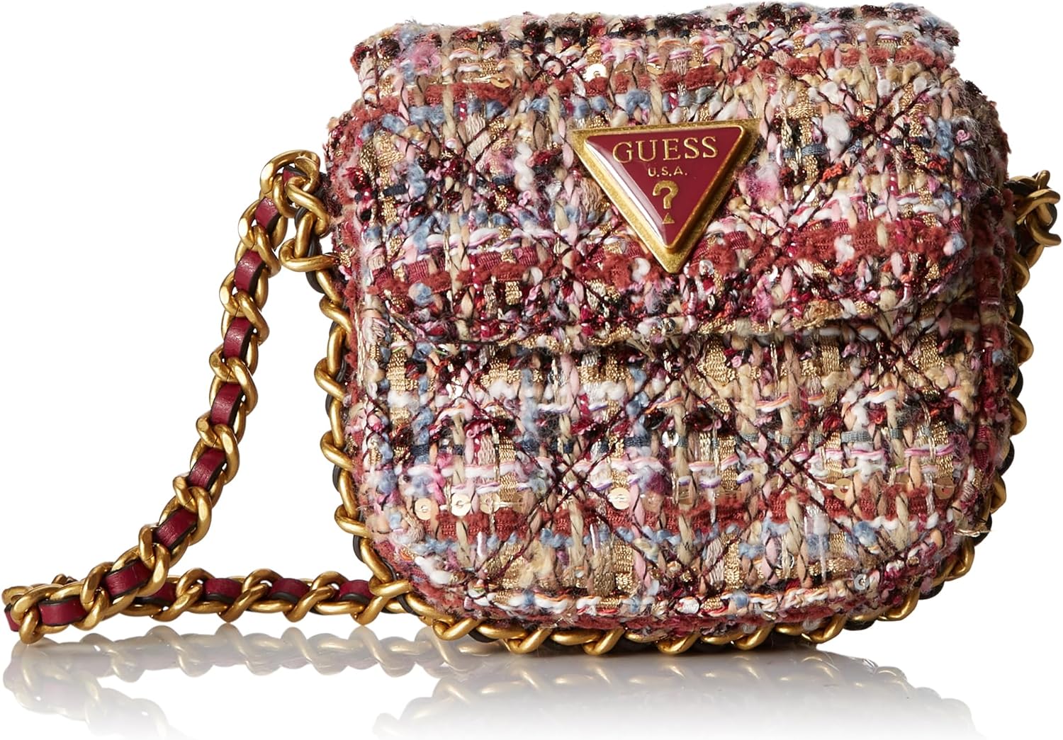 GUESS Giully Tweed Micro Mini Crossbody