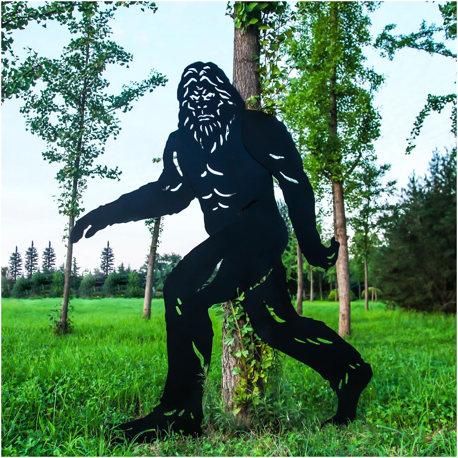 7.4ft Bigfoot Outdoor Decor Metal Big Foot Sasquatch Gifts for Men Women Dad Bigfoot Silhouette Statues for Garden, Outside, Yard Art, Patio, Yard Display, Forests, Lawn Decorations