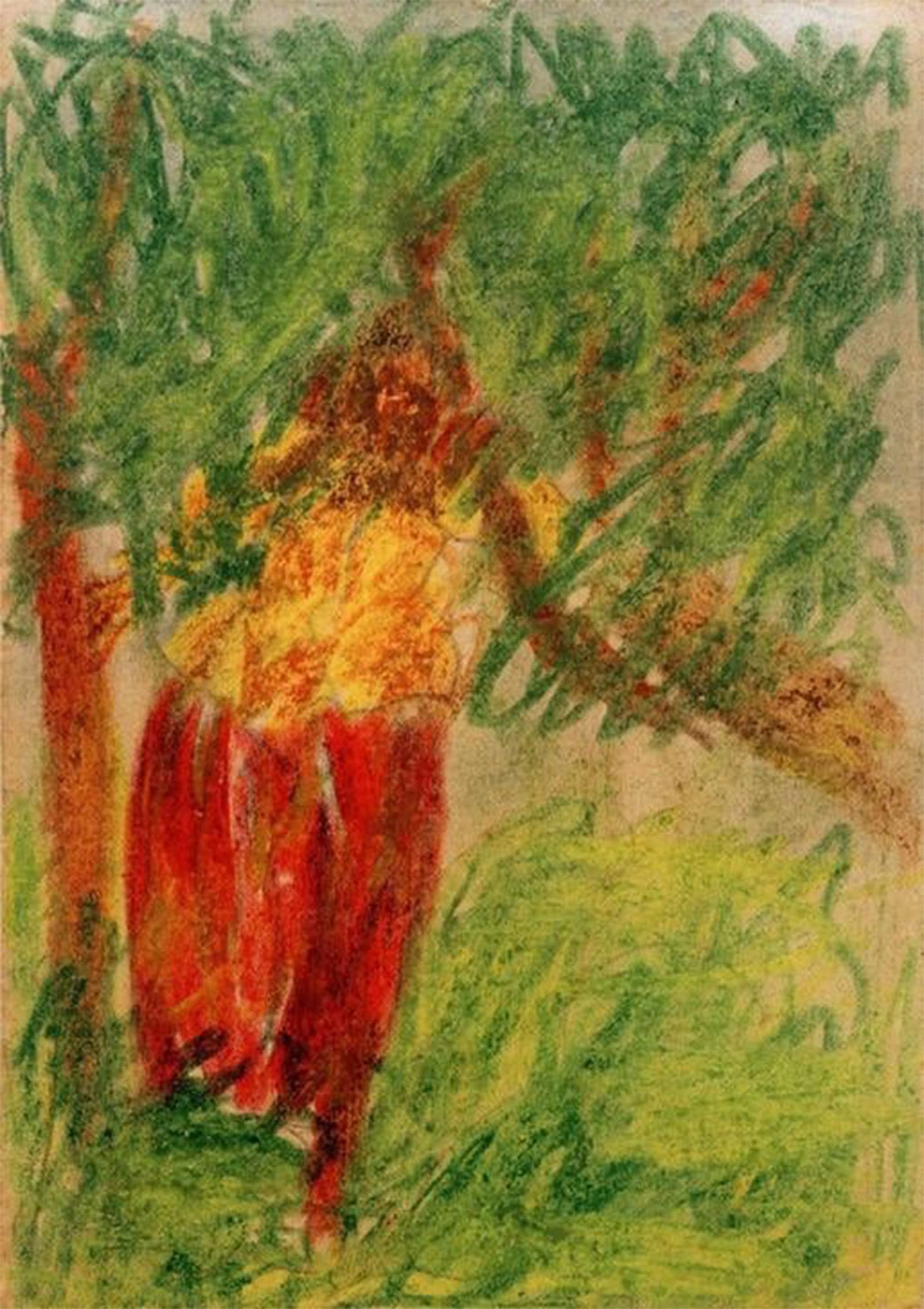SERENDIPITP Abstract Painting Mural Print Picture Wall Decor Painting Woman Standing Under a Tree by Laszlo Moholy Nagy Vintage Wall Artwork for Home Decor 60x90cm
