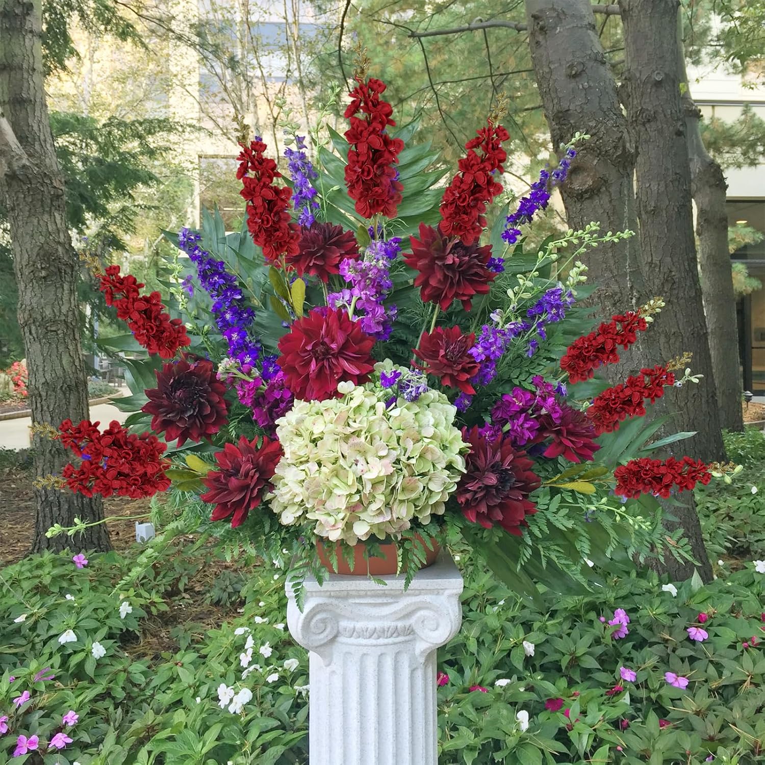 IPOPU Red Delphinium Artificial Flowers 33.46 in Snapdragon Antirrhinum Hyacinth Flowers 6 PCS Silk Flowers Long Stem Flowers for Wedding Home Decor(Red) - Image 4