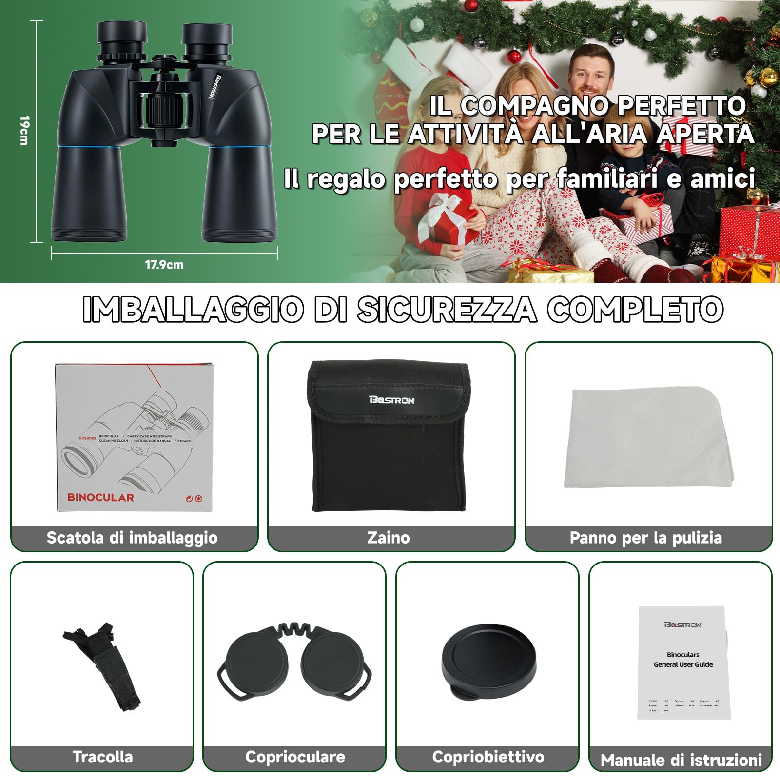 Binocolo 10x50 per Birdwatching e Astronomia - Prismi BAK-4, Lenti FMC, Impermeabile
