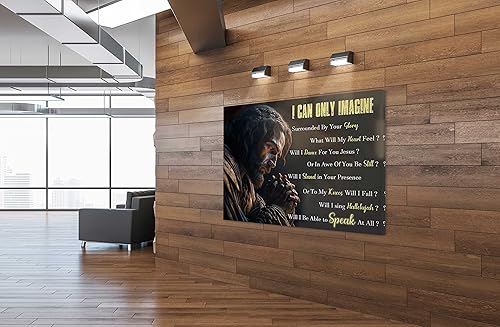 Miniatura 4 de SpiritualHands Decoración de pared de Jesús, póster de pared con cruz cristiana, arte de pared con texto en inglés Judah Religios con la frase I CAN