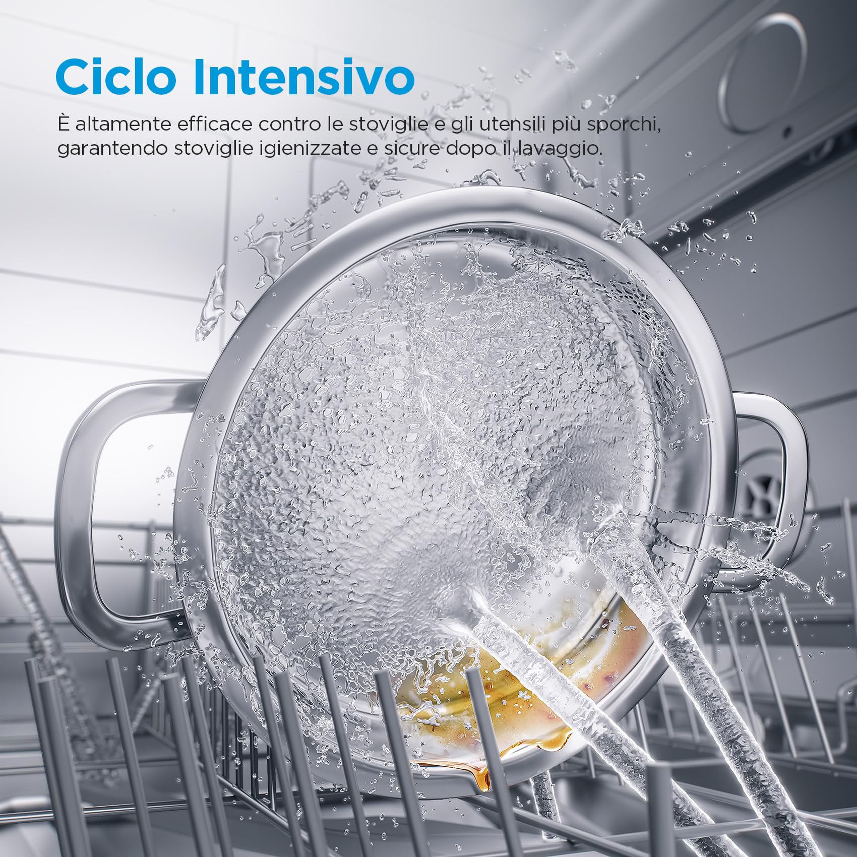 Midea MFD60S121X-IT Lavastoviglie Libera Installazione con 12 coperti, 6 Programmi, Partenza Ritardata, Funzione di Mezzo Carico, 60 cm - Inox