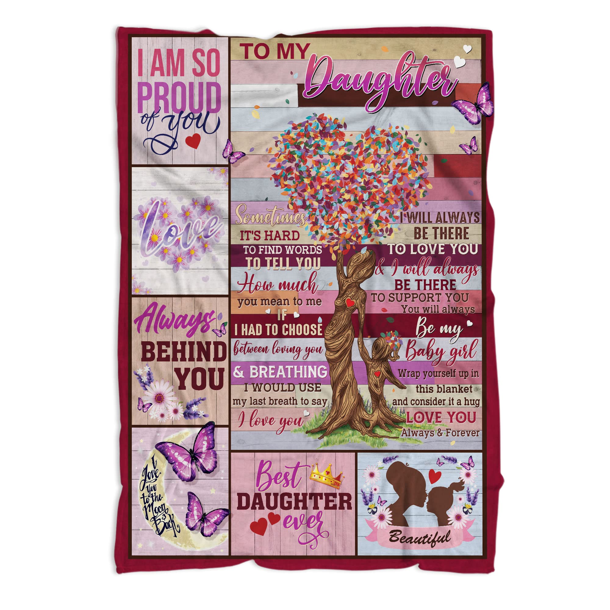 MUCHNEE Daughter Blanket 50'' x 60'' from Mom & Dad, Throw Blanket for Women, Girls, Granddaughters, Adult & Bonus Daughters, Birthday Keepsake Gift — image 1