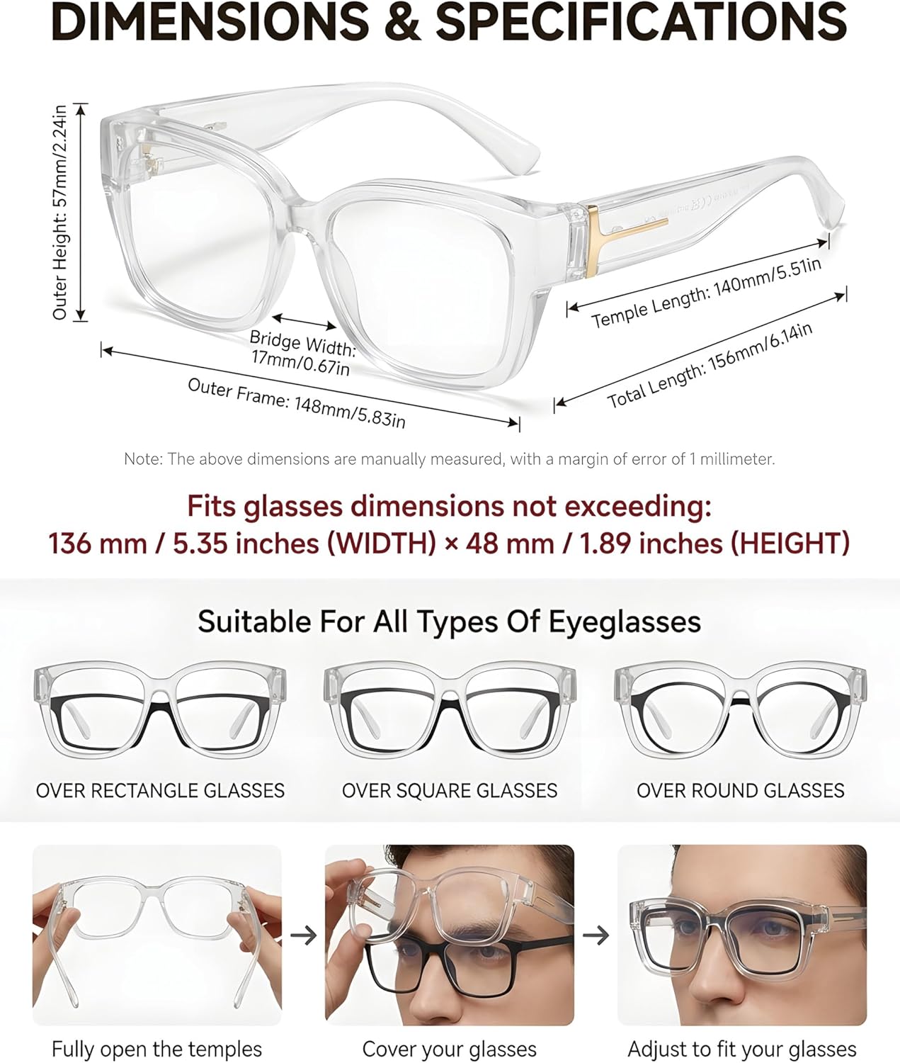Blue Light Blocking Glasses Wear Over Prescription, Alleviate Eye Strain During Daily Electronic Device Use OC11C