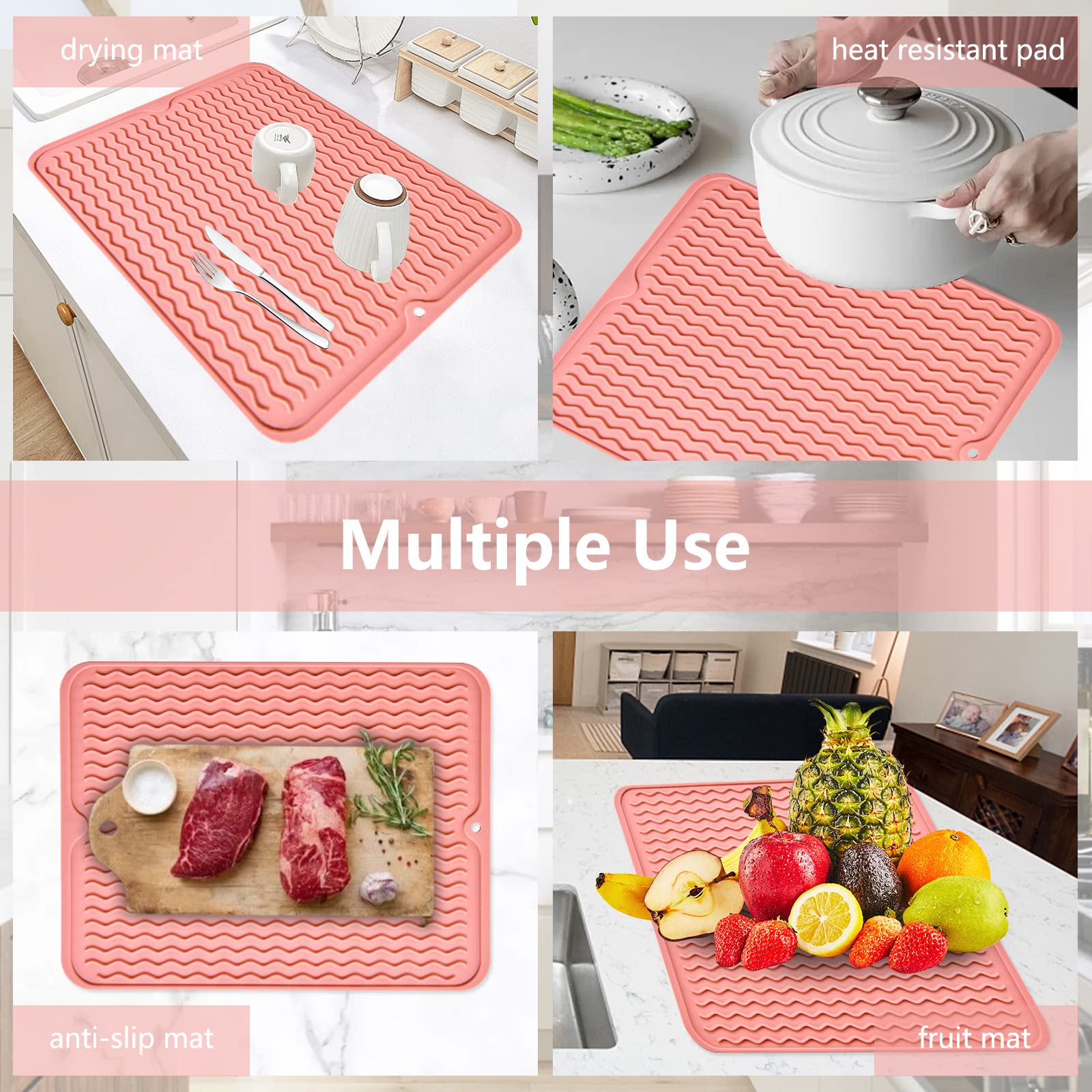 Tapis De Séchage En Silicone Pour Comptoir De Cuisine, 30,5 X 40,1 Cm, égouttoir