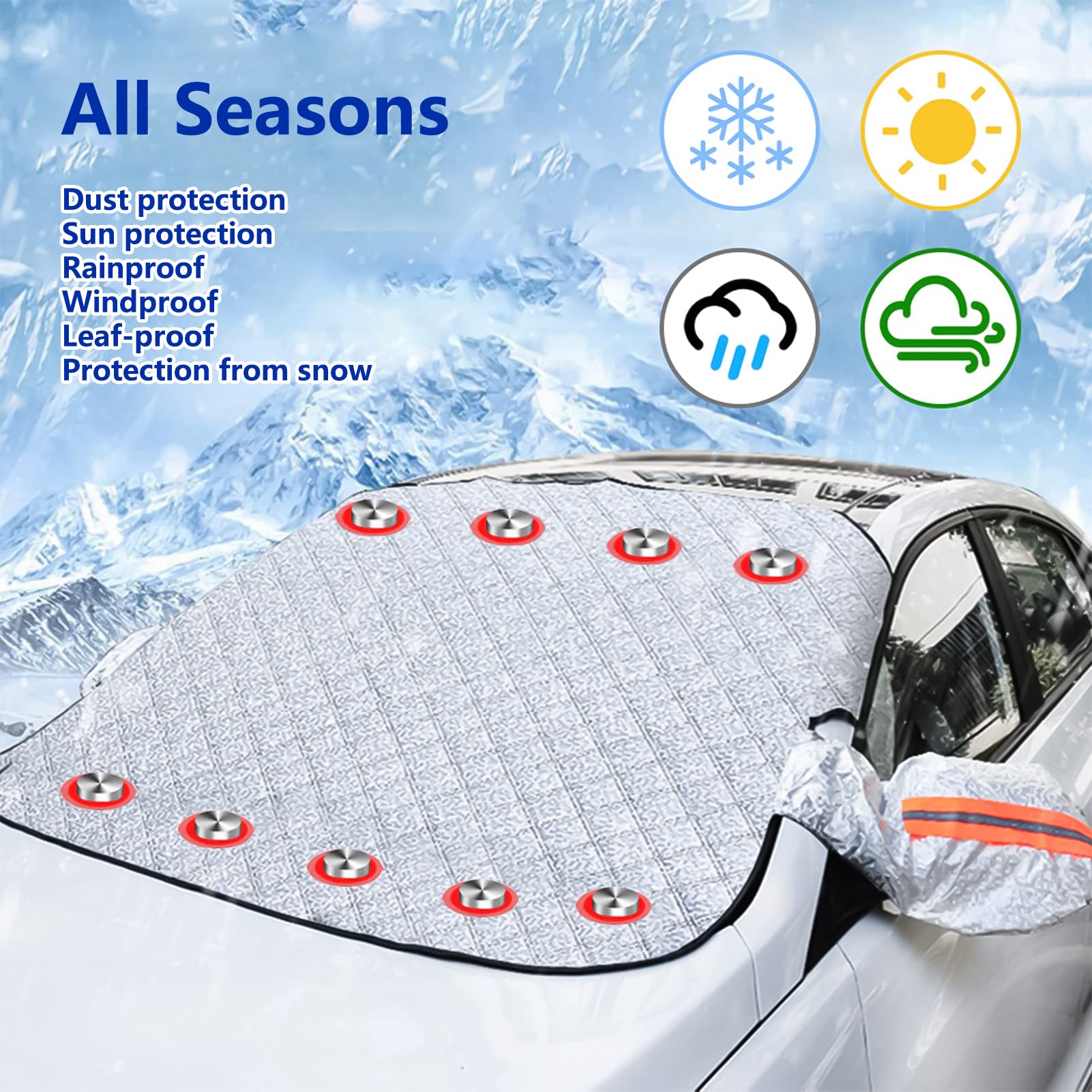 Housse De Pare-brise D'hiver Pour Voiture, Protection Magnétique Contre