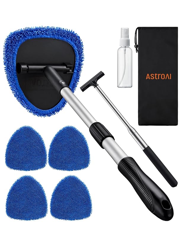 Kit de Limpeza de Para-brisa e Vidros Automotivos AstroAI com Rodo para Espelhos, 5 Peças AEWC30BU