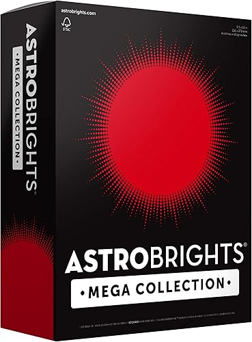 Astrobrights Mega Collection, papel de colores, ultra rojo, 625 hojas, 24 lb89 gsm, 8.5 x 11 pulgadas, más hojas (91692) disponible en Yaxa Colombia