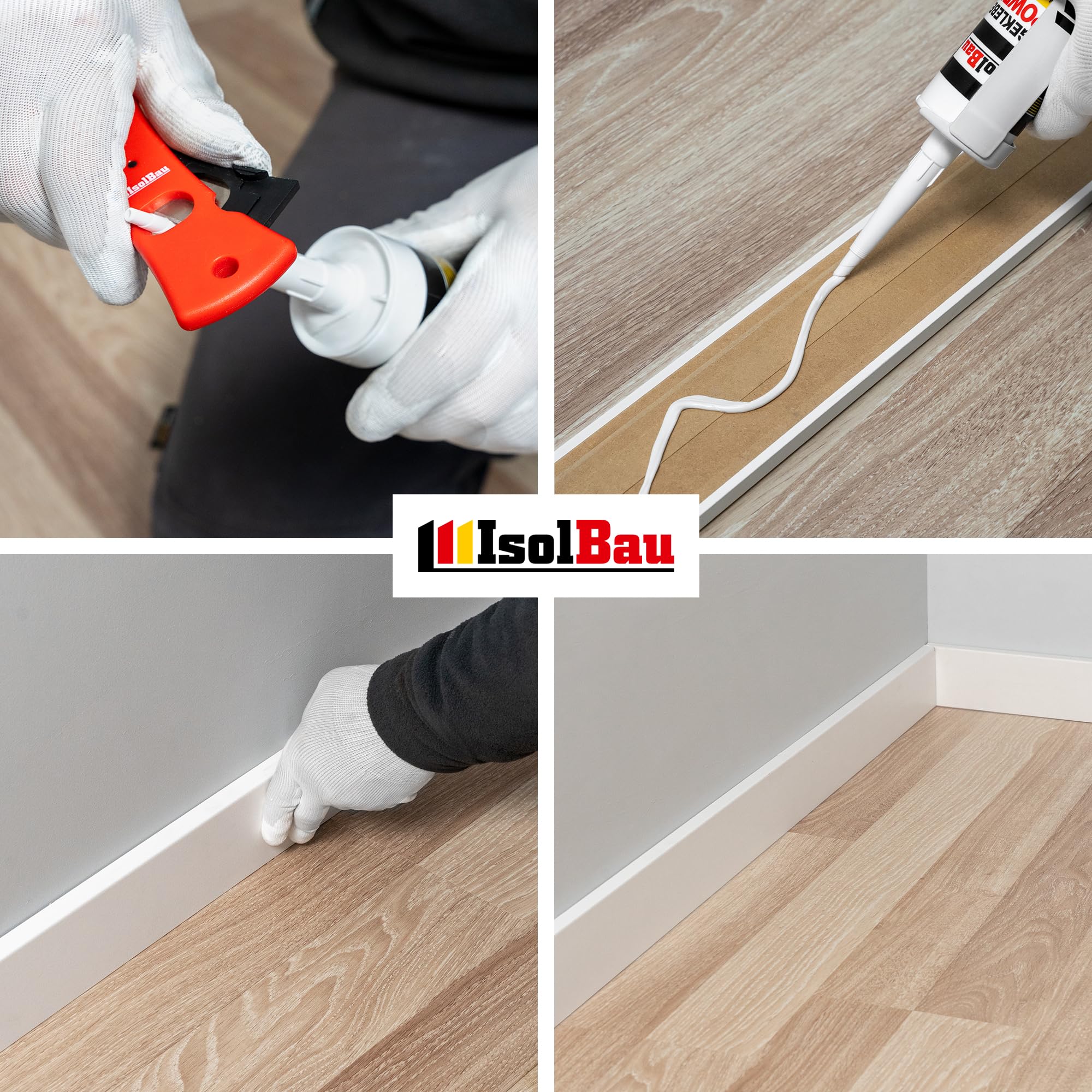 Isolbau Montagekleber Fix-Power - 36 x 480 g Styroporleber, Kraftkleber, Alleskleber, Baukleber für Innen- & Außenbereich - 200 kg / 10 cm - Weiß