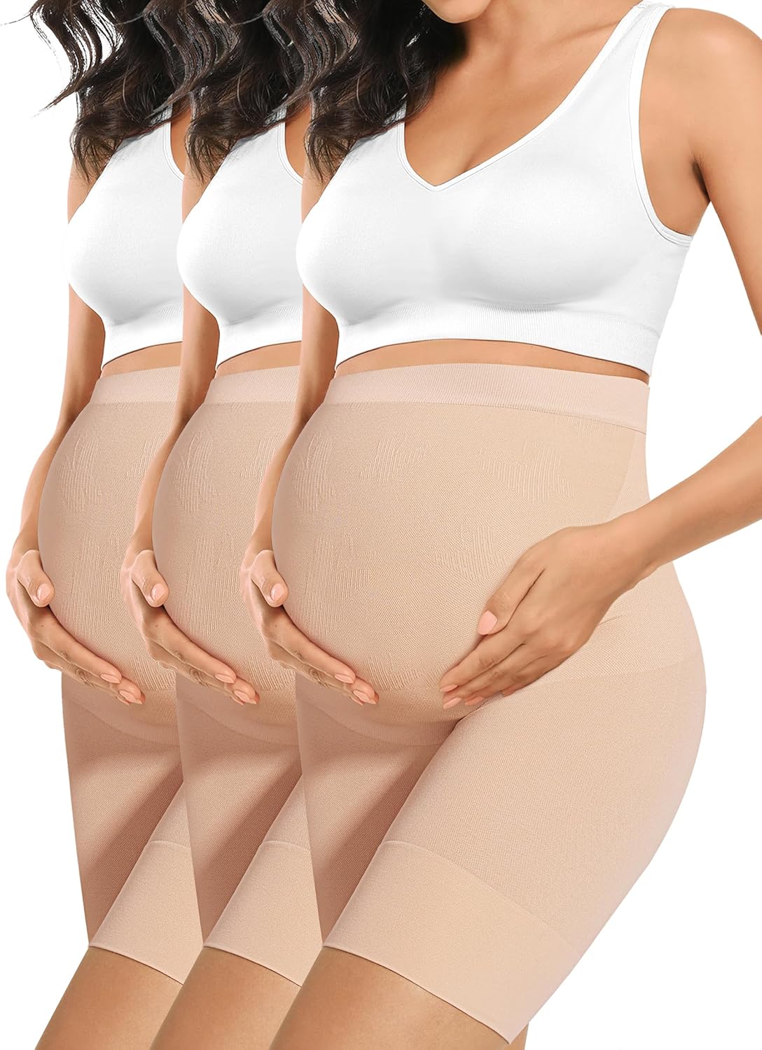 Peauty “Baby Bump” Premium Maternity Shapewear, High Waisted Mid-Thigh Pregnancy Underwear Prevent Chaffing Belly Support