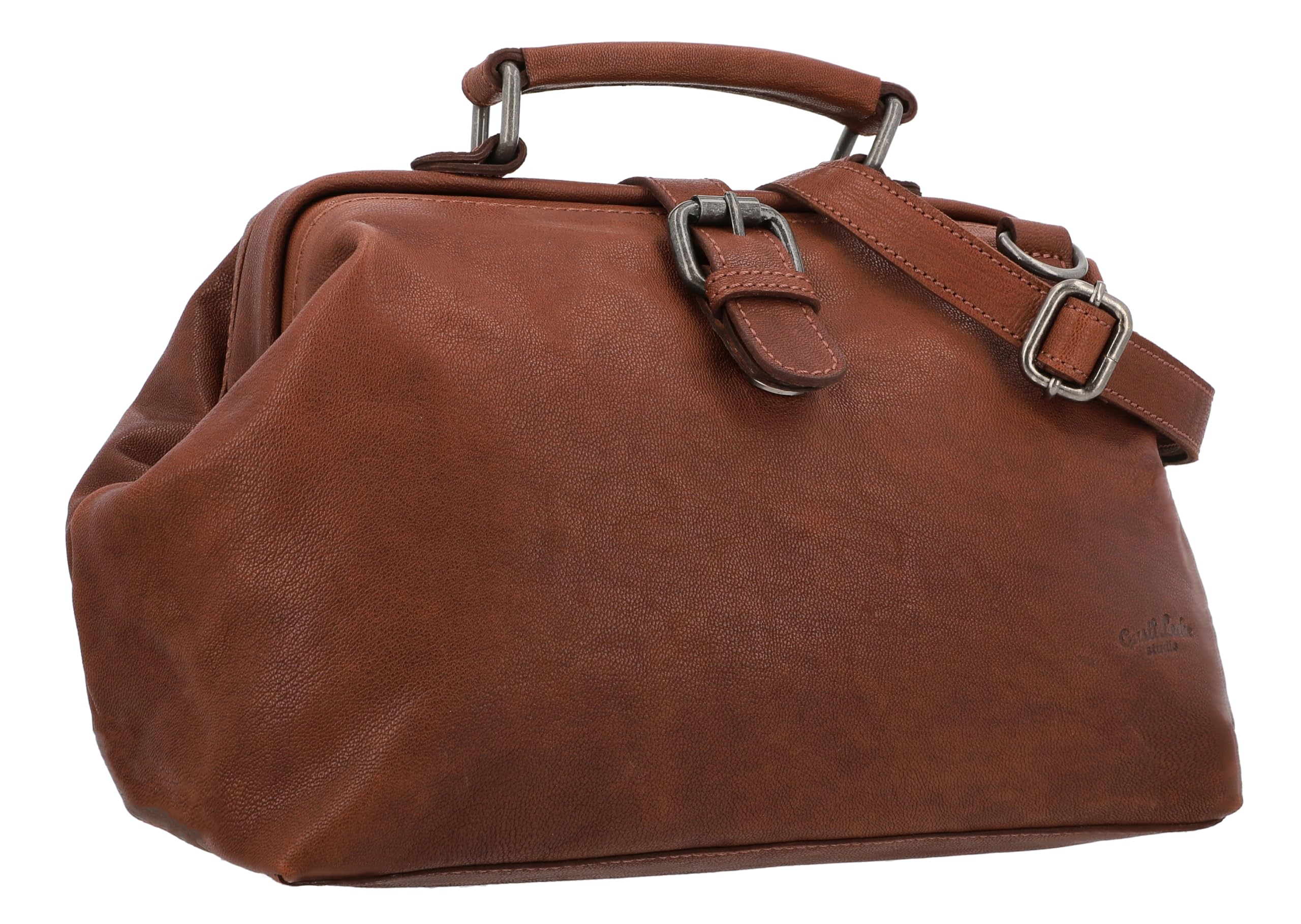 Gusti Bandolera de Cuero - Lillith vintage Bolso de mano Maletin Bolso médico Cuero marrón oscuro