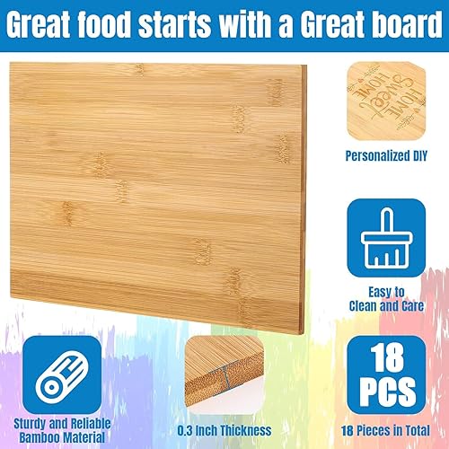 Miniatura 3 de 18 tablas de cortar de madera a granel, tablas de cortar de cocina grandes, juego de tablas de cortar de madera para cocina, carne, queso, pan,