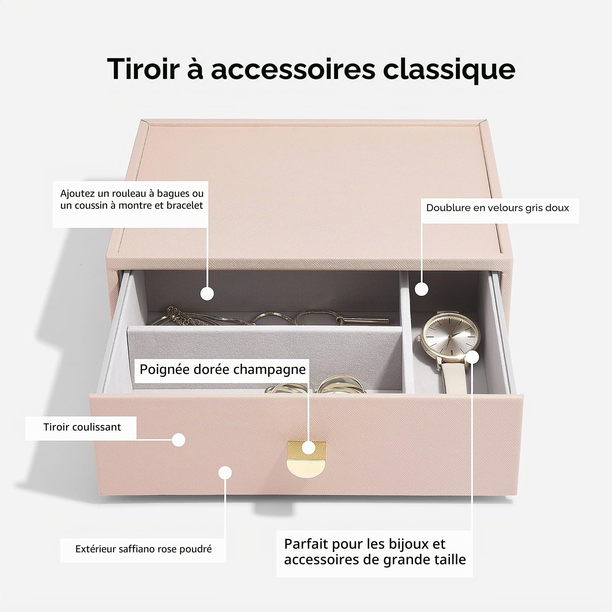 Stackers Blush Classic Jewellery Box - Set of 2 (with drawers)