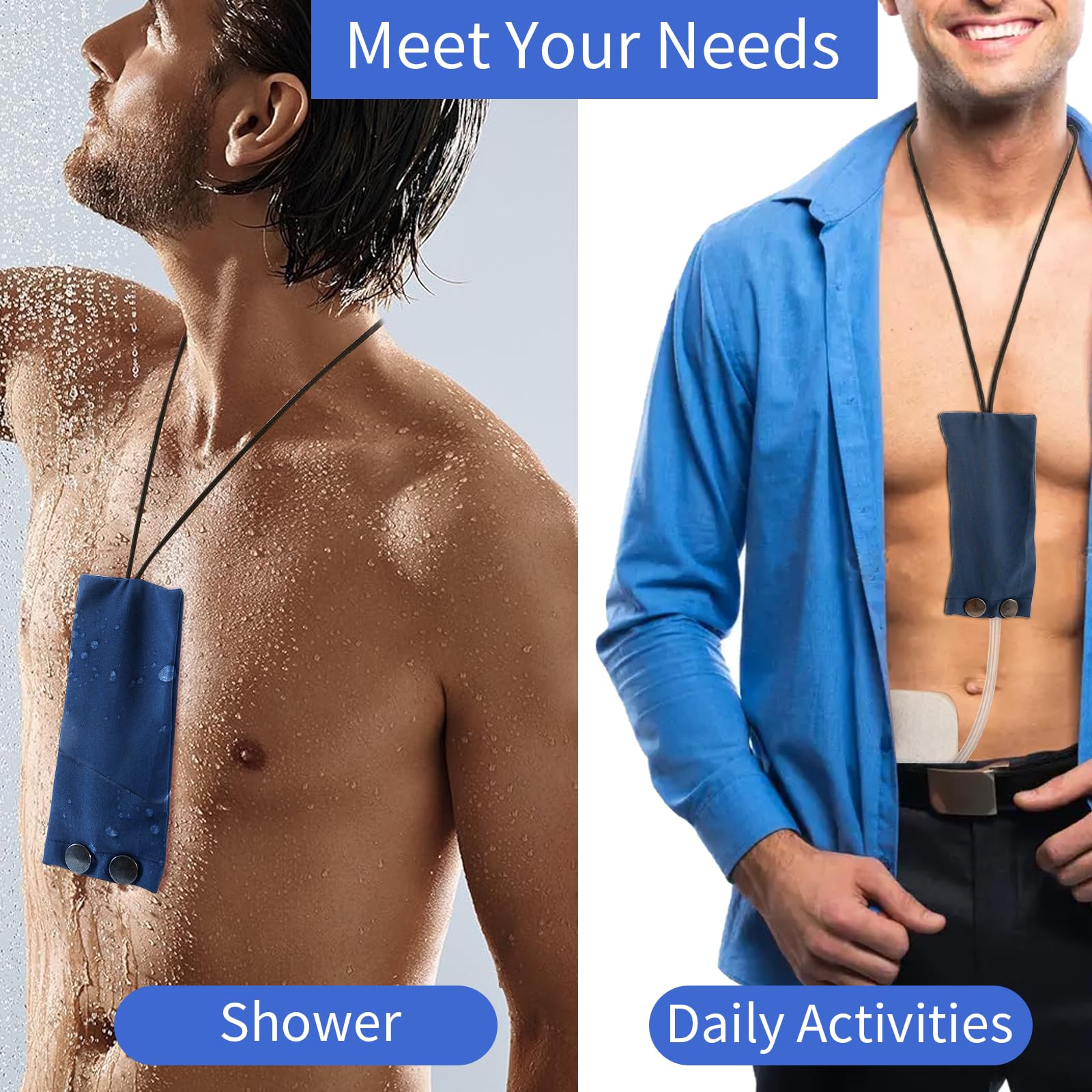 Peritonealdialyse-Katheterhalter Baxter 5C4482 5C4483 PD Secure Shower Support Transfer Set Zubehör Dunkelblau