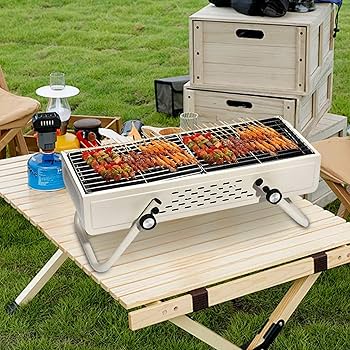 【新品】BBQグリル & テーブル 幅103cm！コンロ アウトドア キャンプ 楽天市場】バーベキューコンロ 折り畳み式 ステンレス 5〜8人用