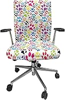 Vista 68 de Ambesonne - Funda para silla de oficina en acuarela, pinceladas abstractas con diseño de lunares, patrón geométrico grunge, fondo moteado, tela