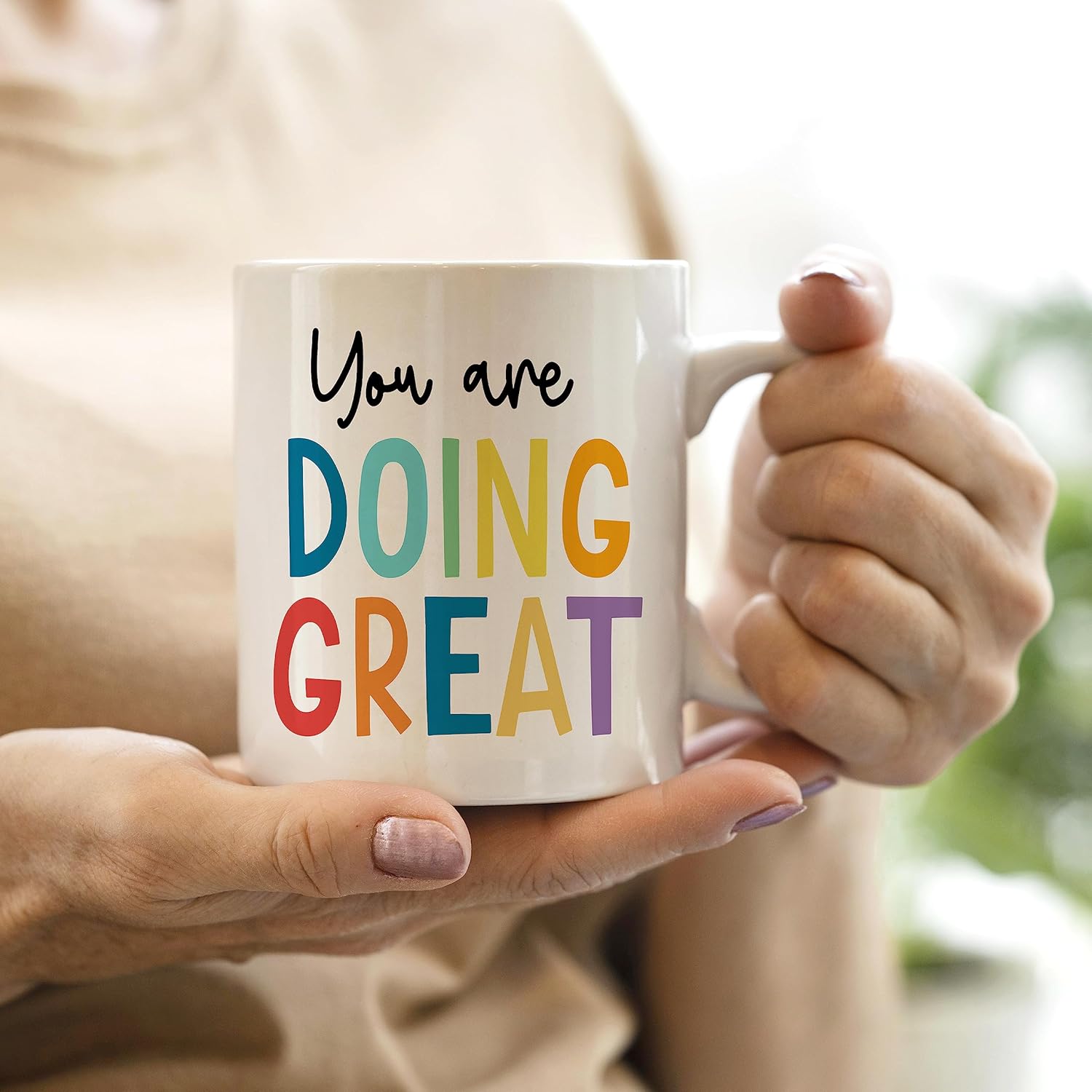 QASHWEY Inspirational Quotes You are Doing Great Coffee Mugs Mug,Encouragement Gifts for Coworkers Women Girls Best Friends College Students,Encouraging Double Side Printed Ceramic Mug Cup 11 Ounce - Image 3