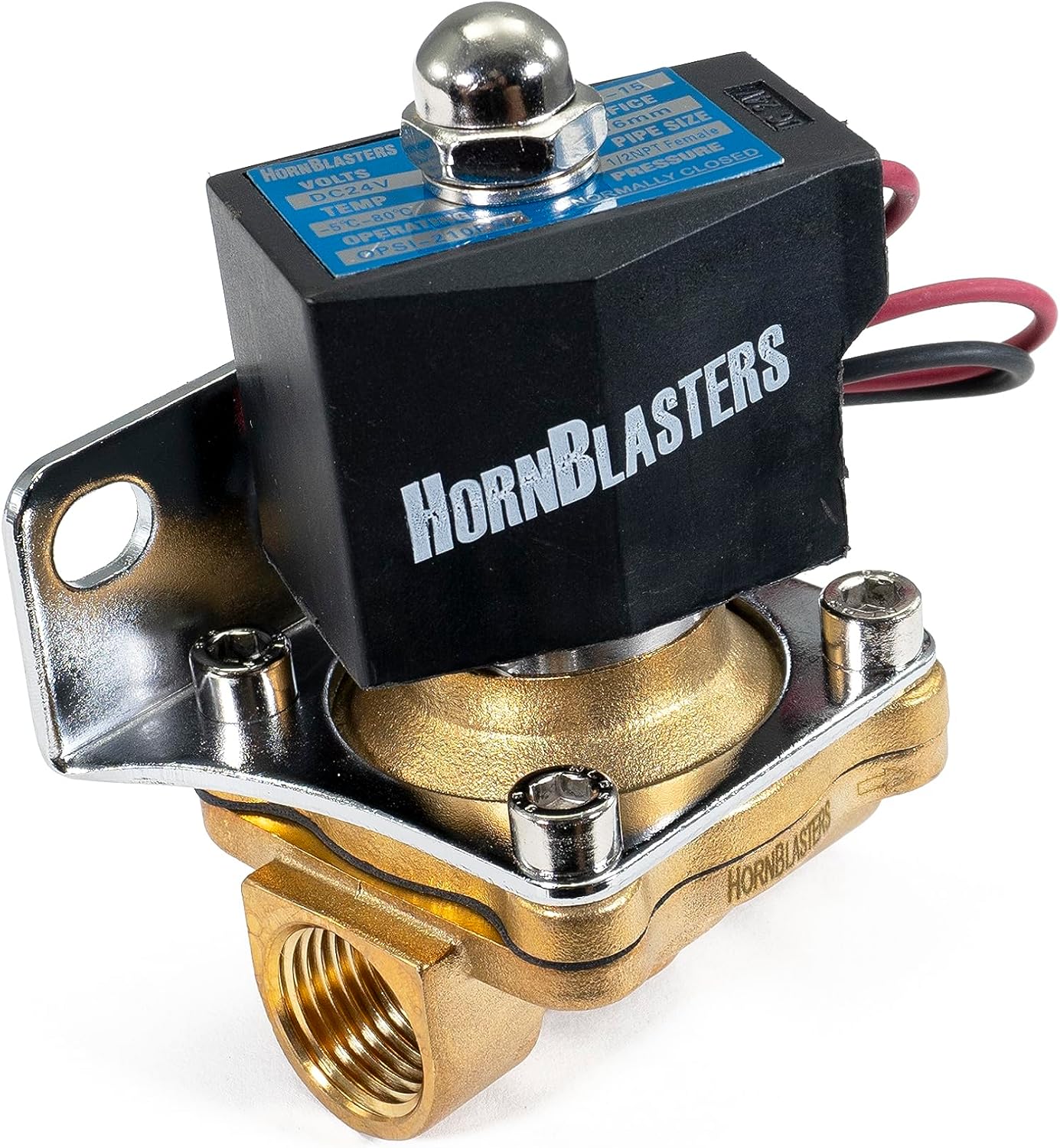 HornBlasters Shocker XL 24V Train Horn – Made in USA, 147.7 dB Extremely Loud – Set of 4 Horns with Air Valve, Airline & Fittings – Fits Cars, Trucks, SUVs & Any Other 24V Vehicle