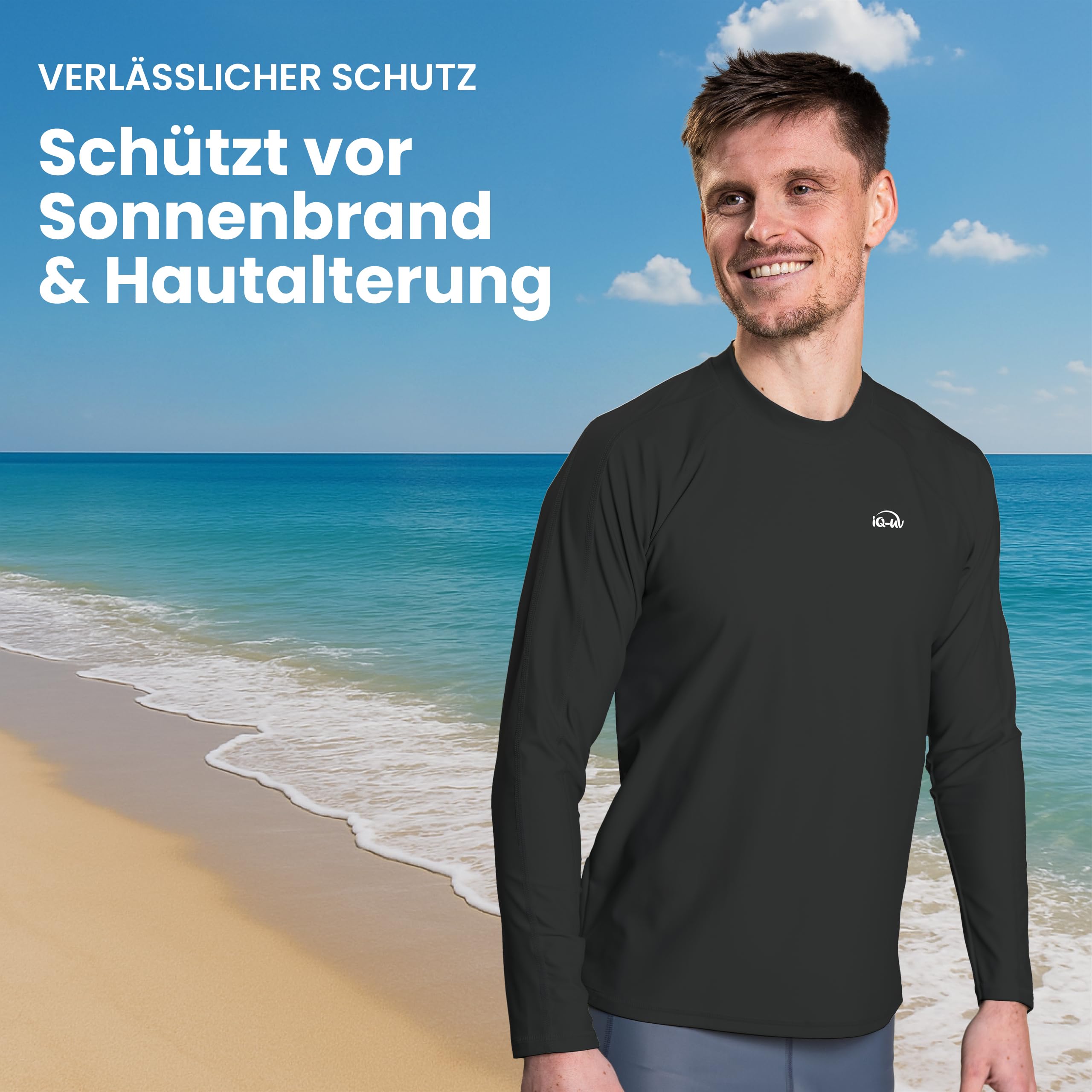 IQ-Company IQ 300 - Camiseta de Manga Larga para Hombre con protección UV
