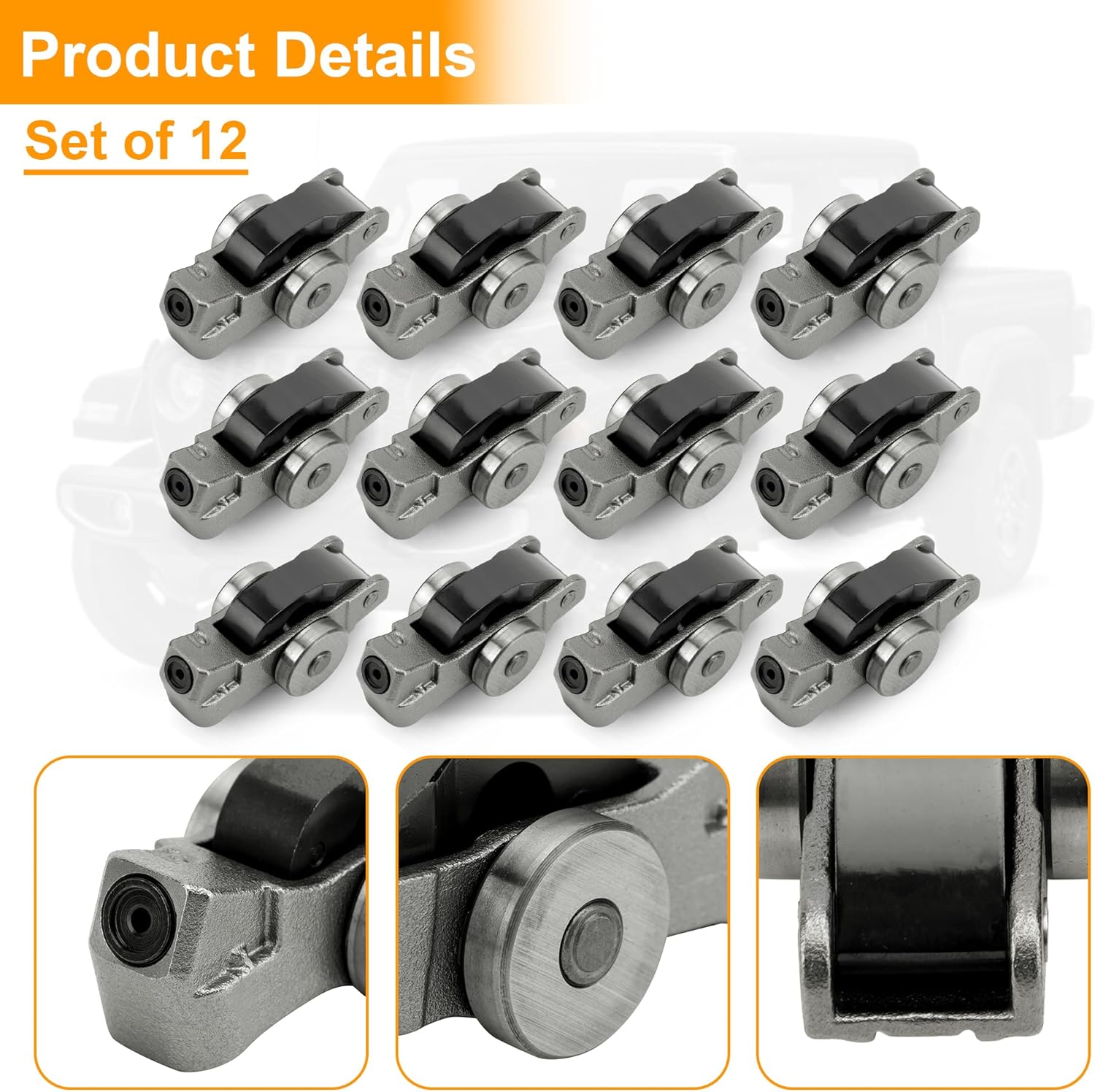 Set of 12 Valve Rocker Arm Left Or Right 5047896AD for Chrysler Pacifica, Dodge Durango, Jeep Wrangler, Grand Cherokee, Ram ProMaster 1500 3.6L