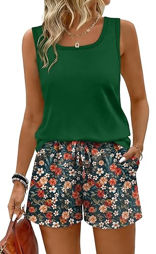 WIHOLL Two Piece Sets for Women Summer Lounge Short Sets