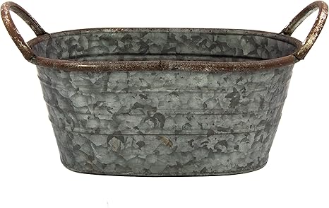 Image Blümelhuber Galvanised Tub - Bowl for Planting - Garden Decoration Outdoor - Water Tub Mini Pond Balcony Decoration (30 cm)