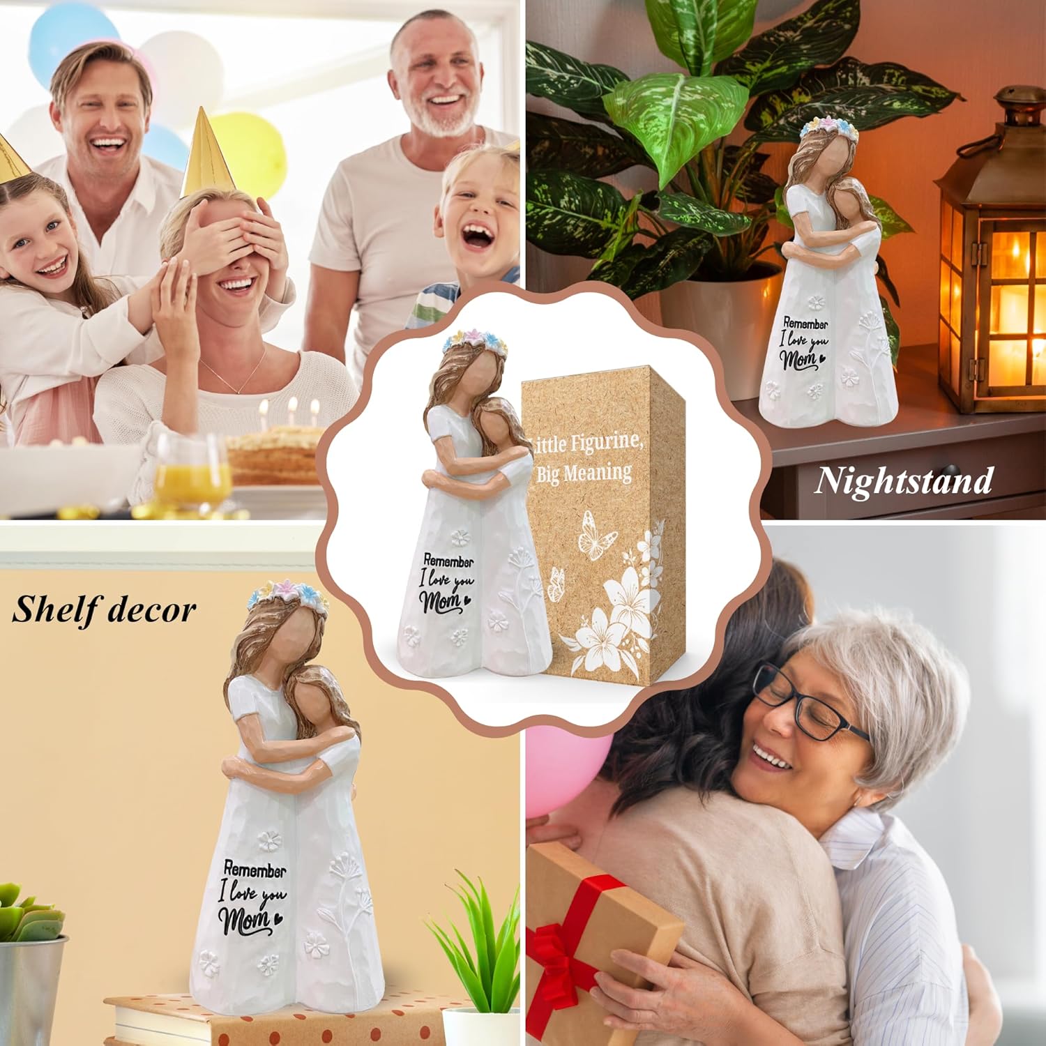 Mother Daughter Figurines, Statue - Mom Birthday Gifts from Daughter - I Love You Mom Gifts for Valentines, Mothers Day, Christmas - Mother and Daughter Embracing Hand-Painted Resin Sculpture 5.7 inch - Image 6