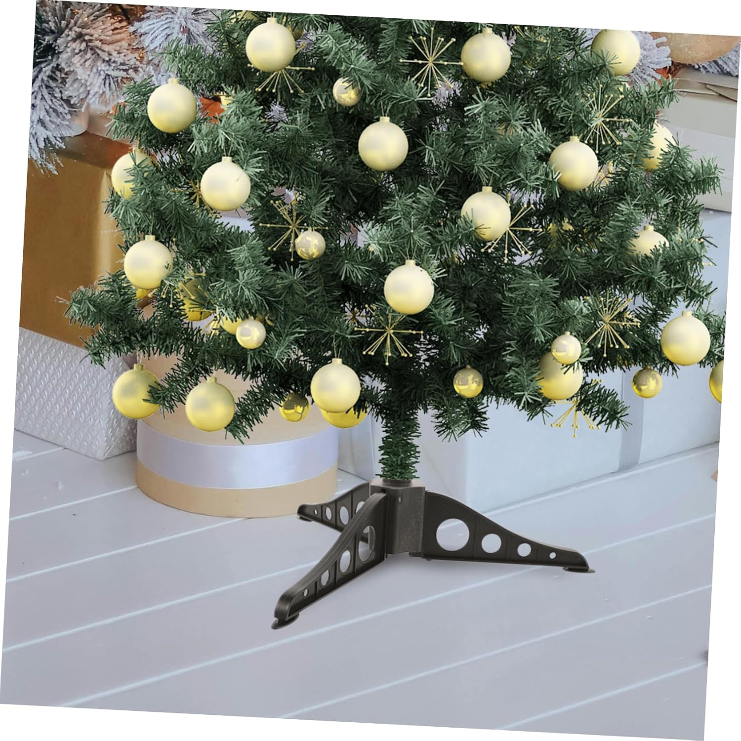 Ciieeo 1.2m Strong Christmas Tree Stand Holder Removable Base for Artificial Xmas Trees Sturdy Support Easy Installation Space-Saving Design and Material