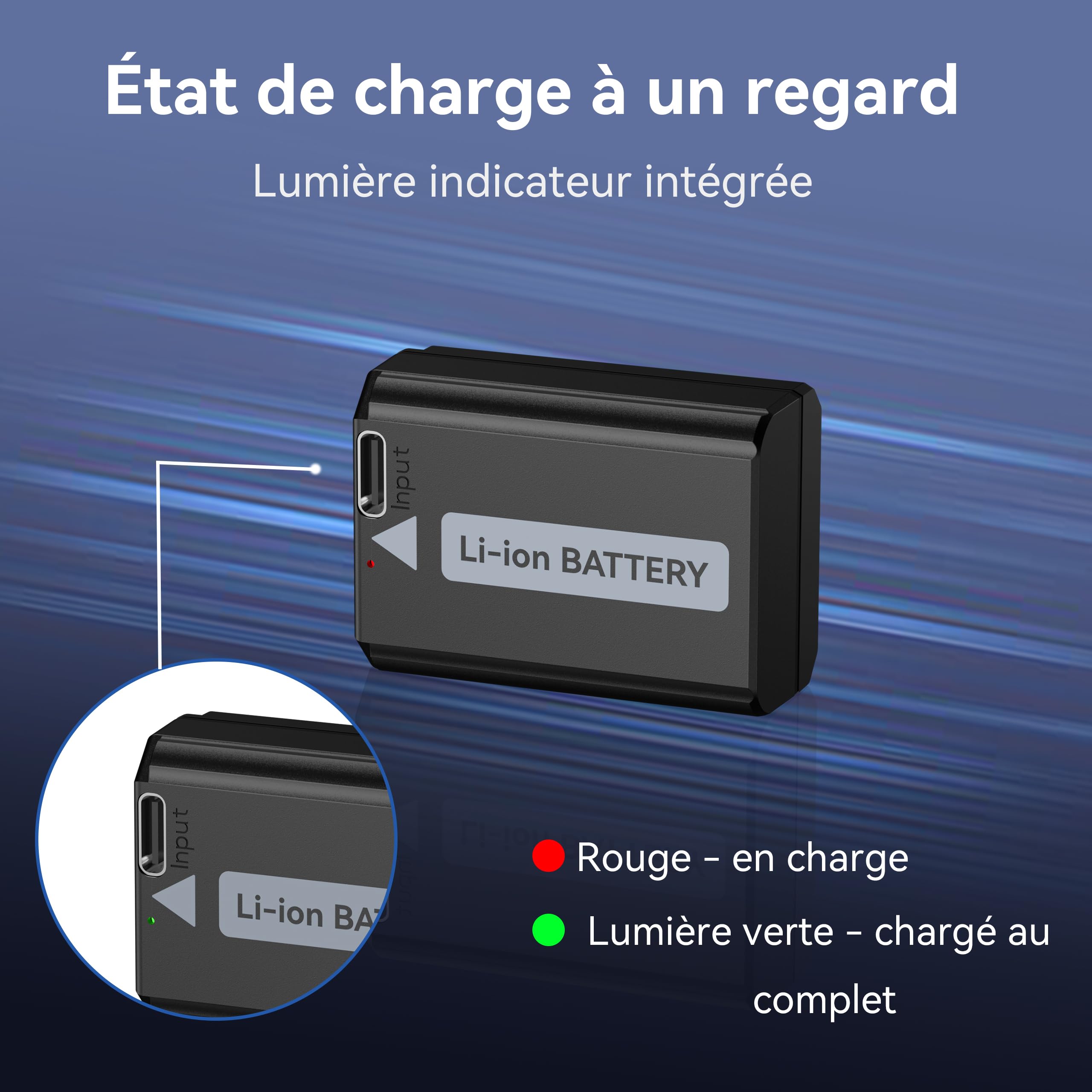 ENEGON NP-FW50 batterie rechargeable 2 Pack 1500mAh avec câble de Charge USB-C 2 en 1 pour Sony ZV-E10, A6000, A6500, A6300, A6400, A7, A7II, A7RII, A7SII, A7S, A7R, A55, A5100,A5000, A3000, A55, RX10