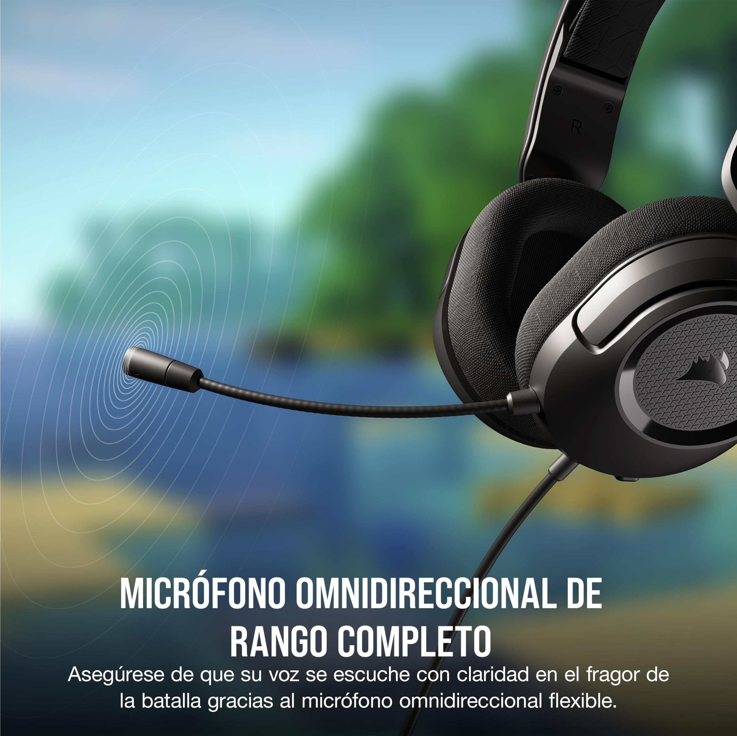 Corsair HS35 v2 Multiplataforma Auriculares con Cable para Juegos – Micrófono Omnidireccional Flexible – Conectividad Universal de 3,5 mm – PC, Mac, PS5, PS4, Xbox, Nintendo Switch, Móvil – Carbón