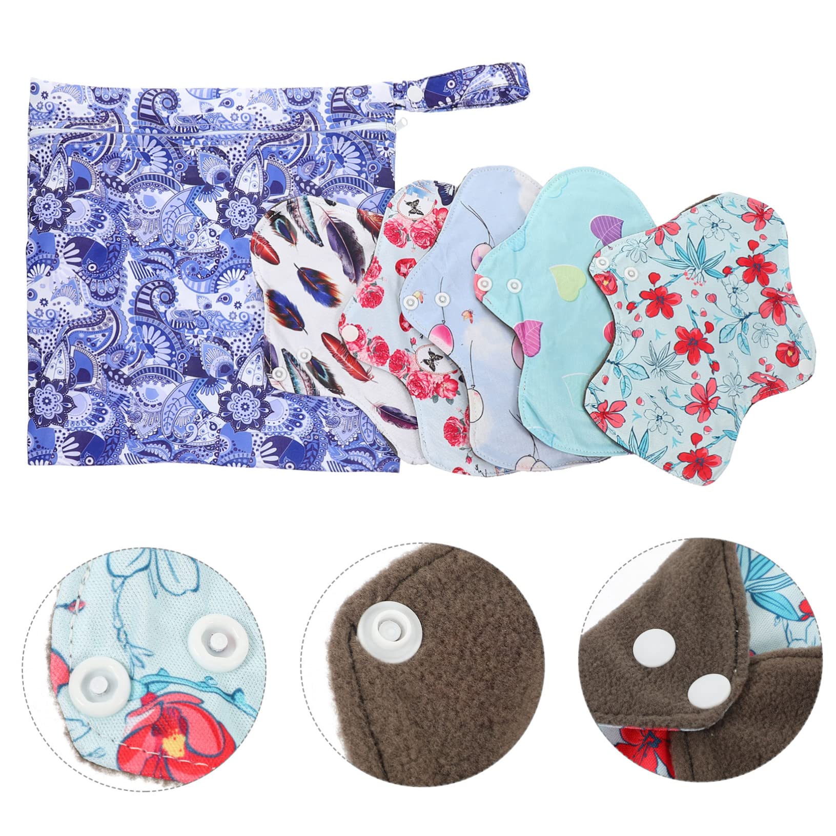 FOMIYES 3 Juegos De Compresas Menstruales Lavables Para Mamá De Carbón Cómodas Y Portátiles.
