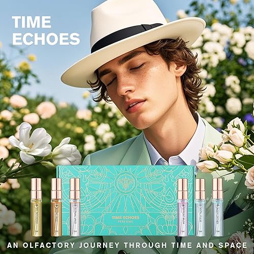 Miniatura 9 de Roseye Juego de 6 muestras de perfume Time Echoes para mujer, mini perfumes de tamaño de viaje con tarjetas de aroma inspiradas en la historia y el