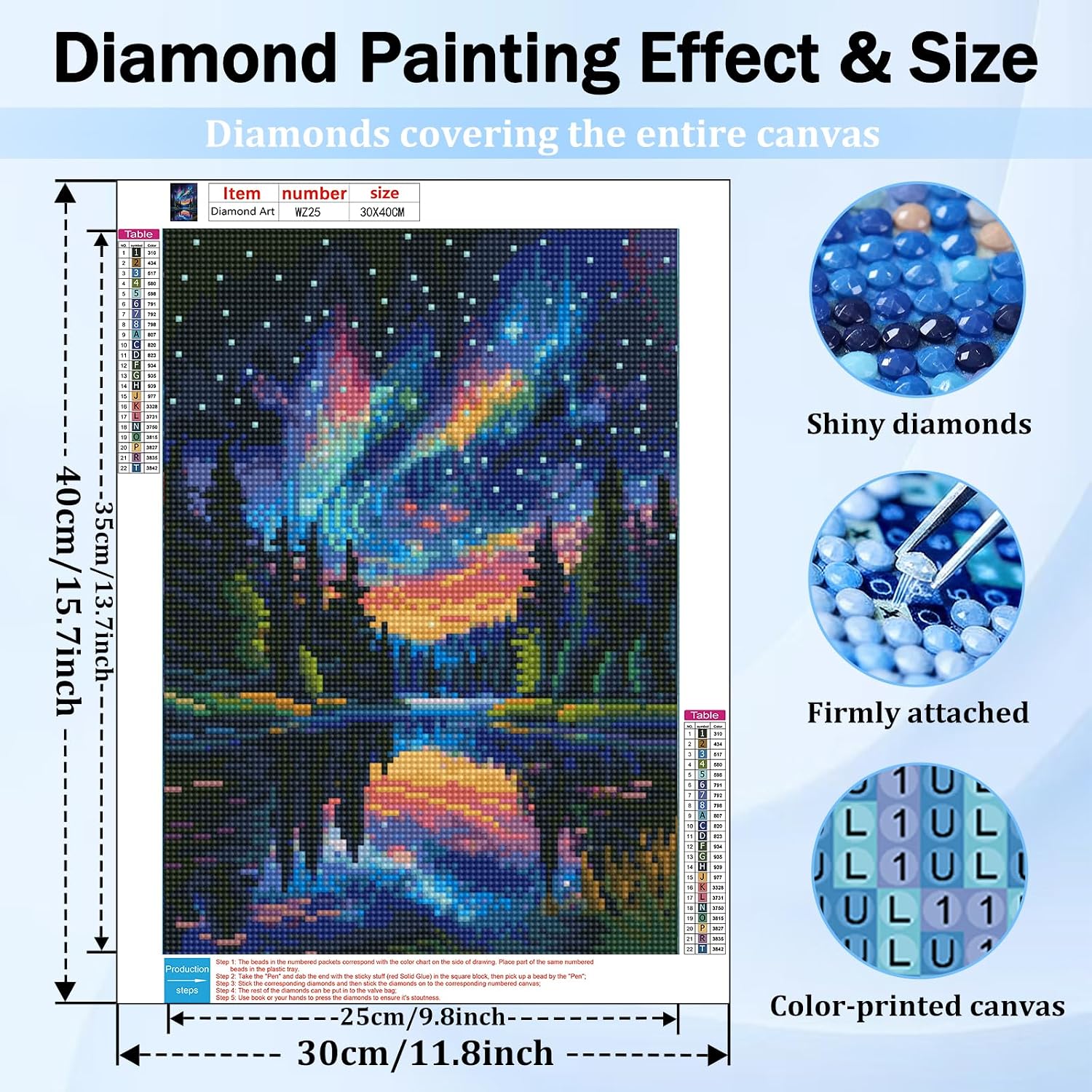 Diamond Art Kits for Adults, Starry sky Diamond Painting, 12x16 Inch image 2