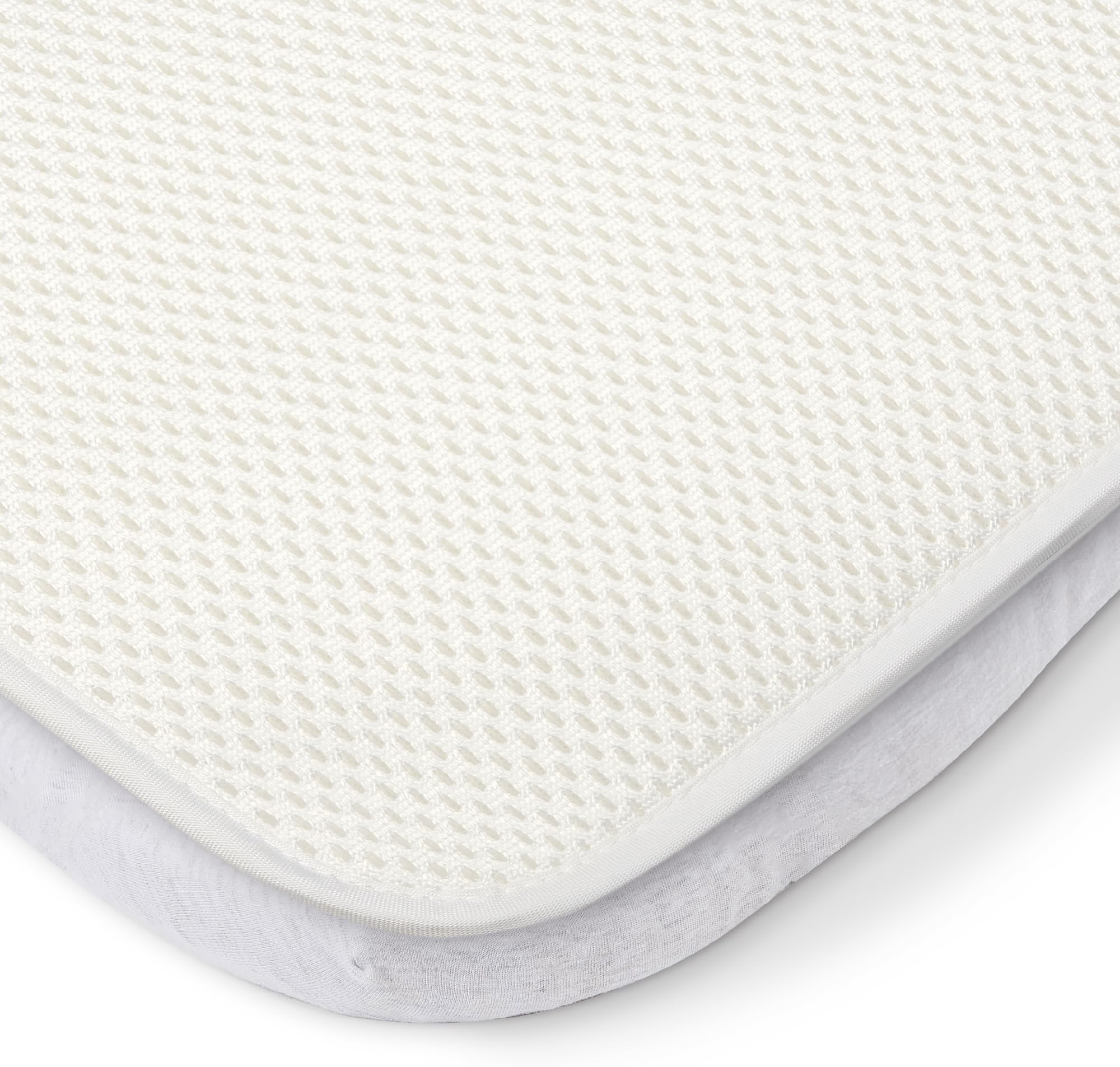 Tutti Bambini Crib Mattress Protector, fits CoZee Baby Bedside Cribs - 100% Waterproof, Machine Washable, Absorbent Cotton Fabric - White (83cm x 52cm x 0.4cm) - Breathable, Polyester