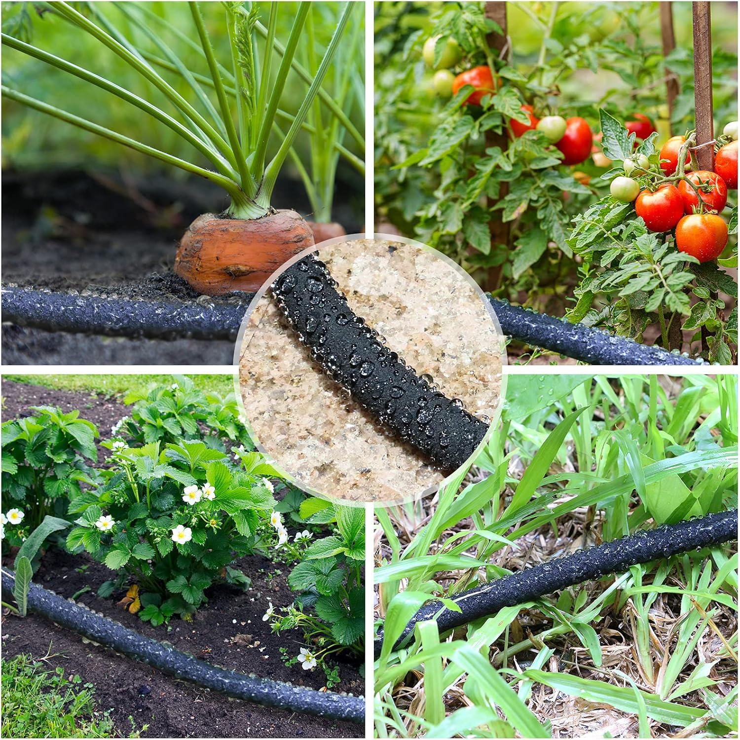 Tropfschlauch-Set, 1,27 cm Tropfschlauch-Set, poröses Tropfrohr mit Anschluss, undichtes Gartenschlauchrohr für Bewässerung Bewässerung Rasenbewässerung (15 m)