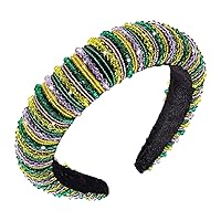 Vista 1 de Diadema con cuentas de Mardi Gras, diadema acolchada con cuentas de cristal, disfraz de Mardi Gras, accesorio para el cabello (cuentas de cristal A)