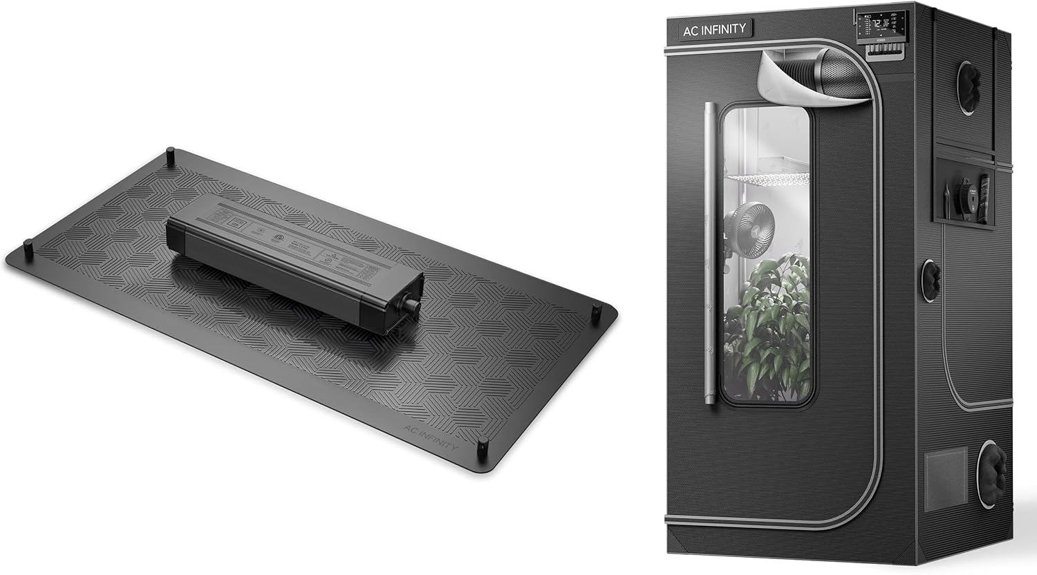 AC Infinity 3x3 Grow Tent & LED Light Bundle – CLOUDLAB 733 36"x36"x72" Grow Tent with 1" Poles & 2000D Mylar + IONBOARD S24 Full Spectrum Samsung LM301H LED Grow Light for Indoor Plants & Bloom