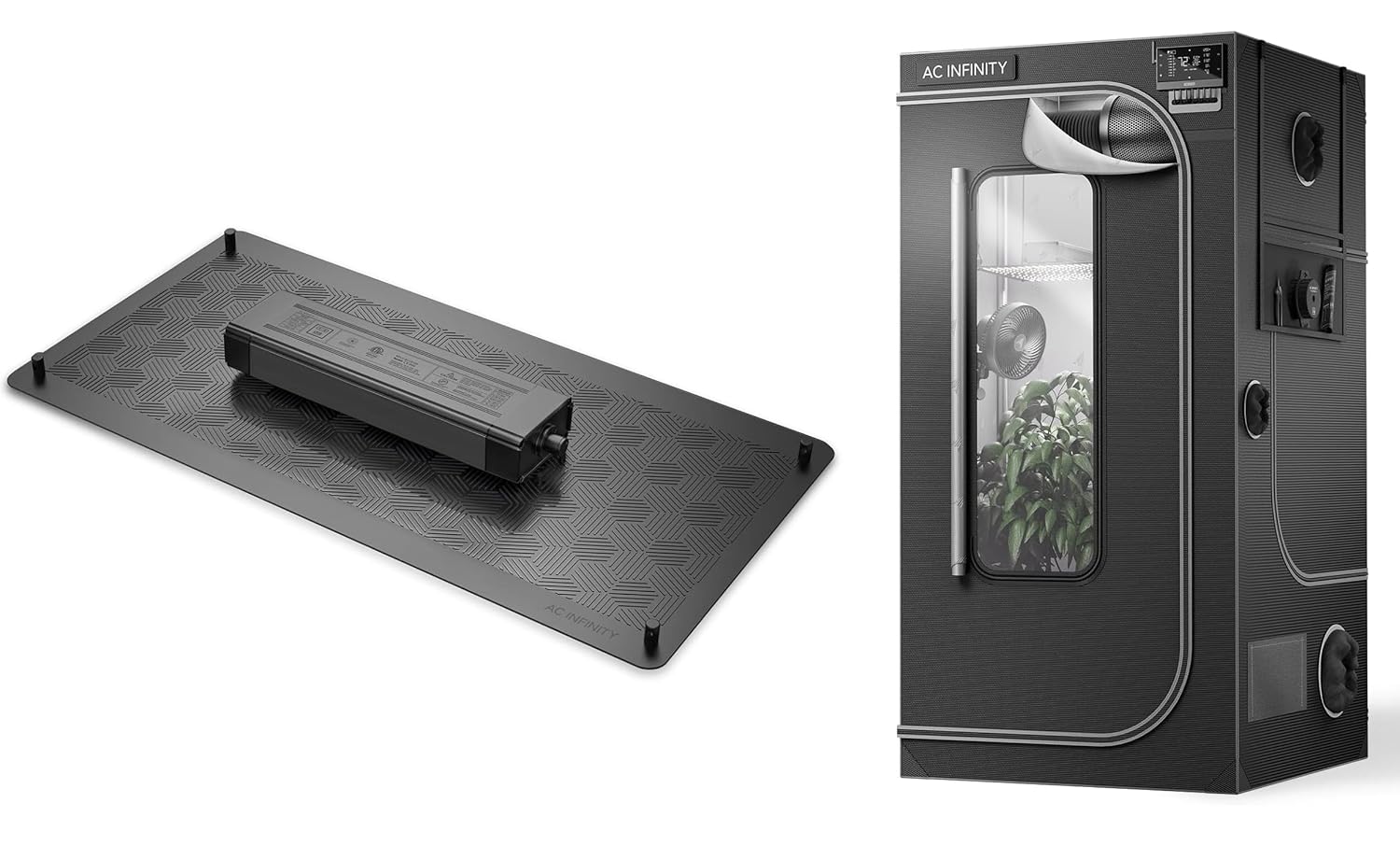 AC Infinity 3x3 Grow Tent LED Light Bundle CLOUDLAB 733 36x36x72 Grow Tent with 1 Poles 2000D Mylar