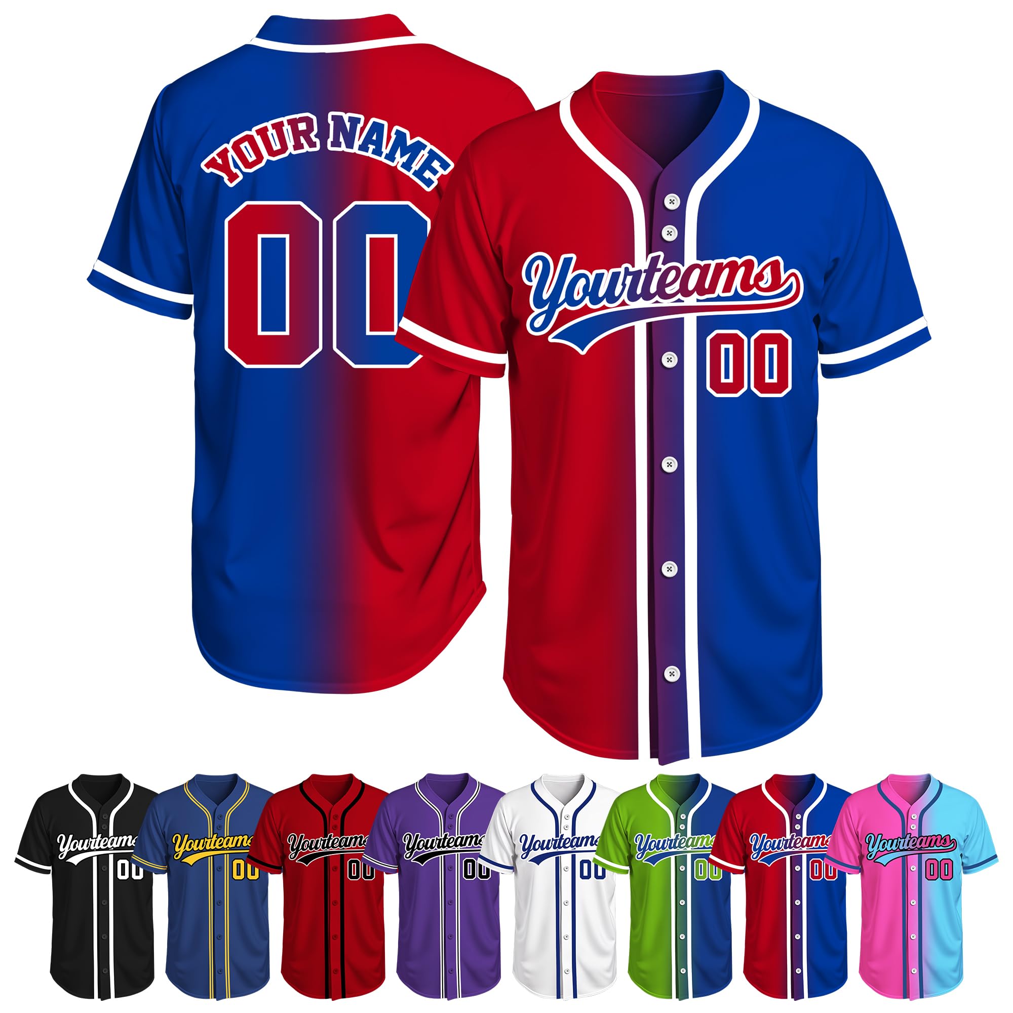 Custom Baseball Jersey Stitched Personalized Baseball Shirts Name Number Sports Uniform Gift for Men Women Youth Team